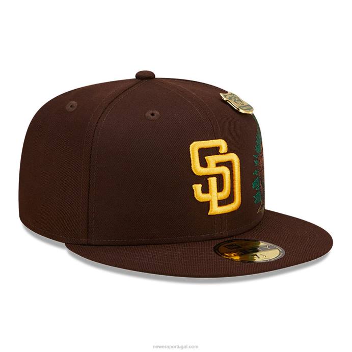 FFTN1305 New Era san diego boné padres state park marrom 59fifty