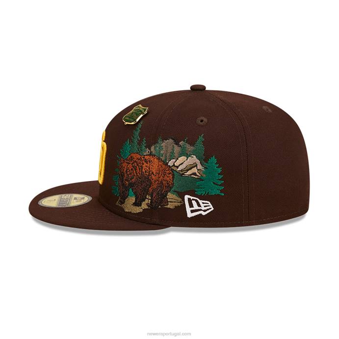 FFTN1305 New Era san diego boné padres state park marrom 59fifty