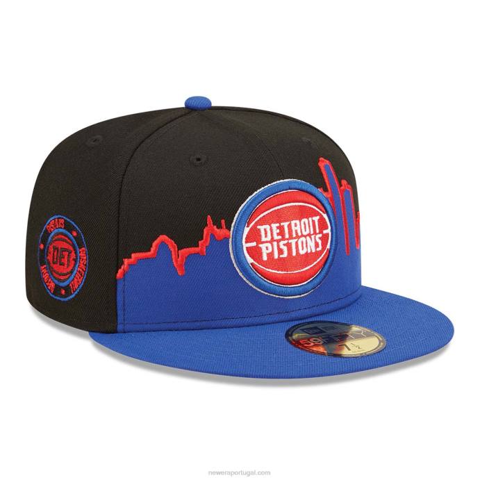 FFTN1306 New Era detroitpistons nba tip off 2022 boné preto 59fifty