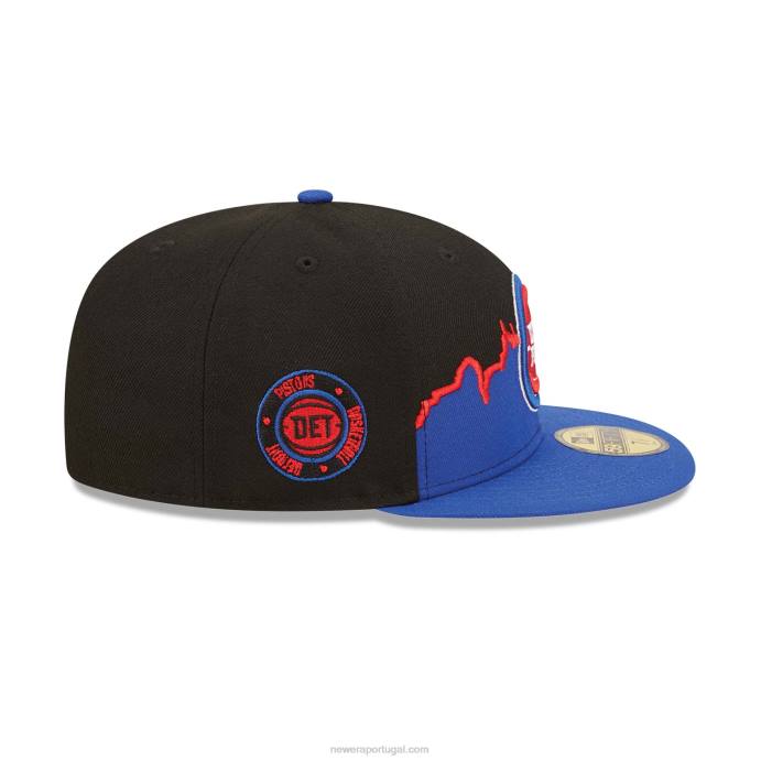 FFTN1306 New Era detroitpistons nba tip off 2022 boné preto 59fifty