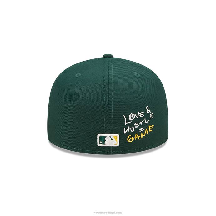 FFTN1308 New Era Boné Oakland Athletics MLB Team Heart Verde 59Fifty
