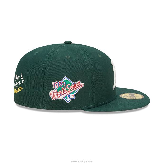 FFTN1308 New Era Boné Oakland Athletics MLB Team Heart Verde 59Fifty