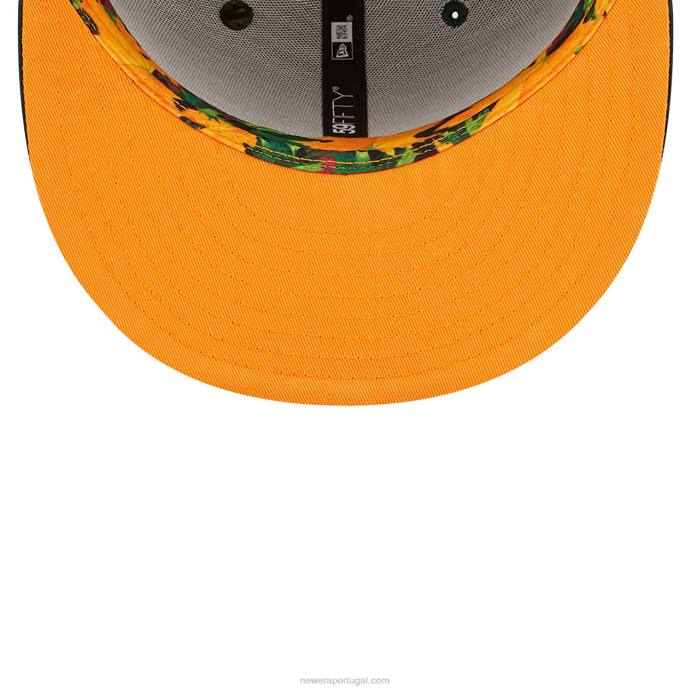 FFTN1309 New Era Boné Oakland Athletics Leafy Verde Escuro 59Fifty