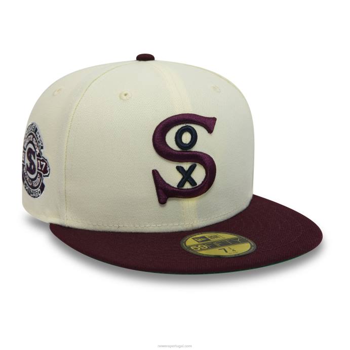 FFTN1310 New Era Boné chicago white sox 1917 world series chrome white 59fifty