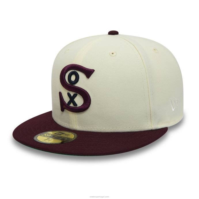 FFTN1310 New Era Boné chicago white sox 1917 world series chrome white 59fifty