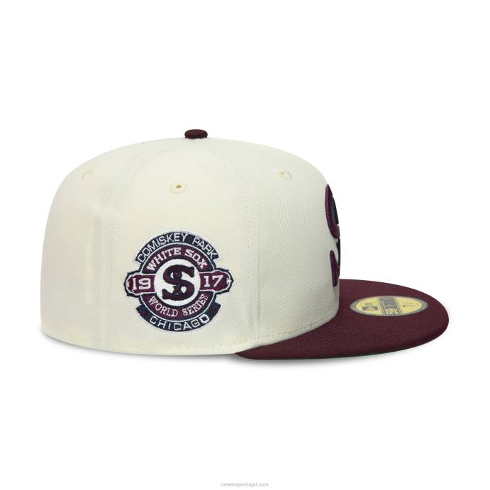 FFTN1310 New Era Boné chicago white sox 1917 world series chrome white 59fifty