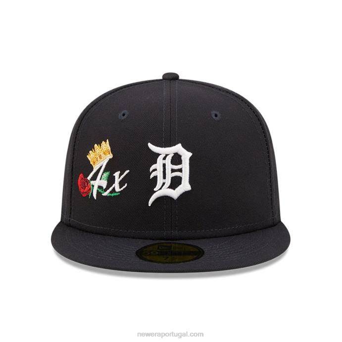 FFTN1311 New Era boné detroit tigers crown champs navy 59fifty ajustado
