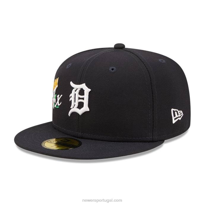 FFTN1311 New Era boné detroit tigers crown champs navy 59fifty ajustado