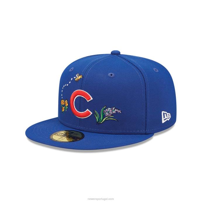 FFTN1312 New Era chicago cubs boné aquarela floral azul 59fifty