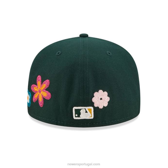 FFTN1314 New Era Boné Oakland Athletics MLB Flower Green 59Fifty