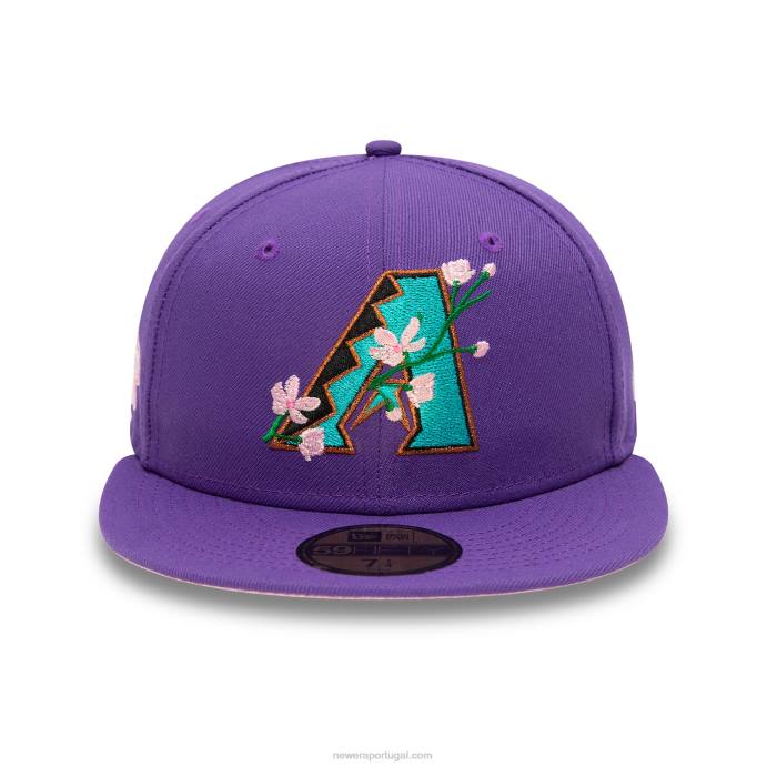 FFTN1315 New Era arizona diamondbacks lateral patch bloom roxo 59fifty boné justo