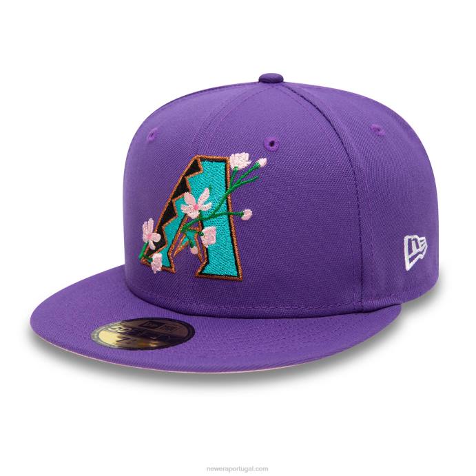 FFTN1315 New Era arizona diamondbacks lateral patch bloom roxo 59fifty boné justo
