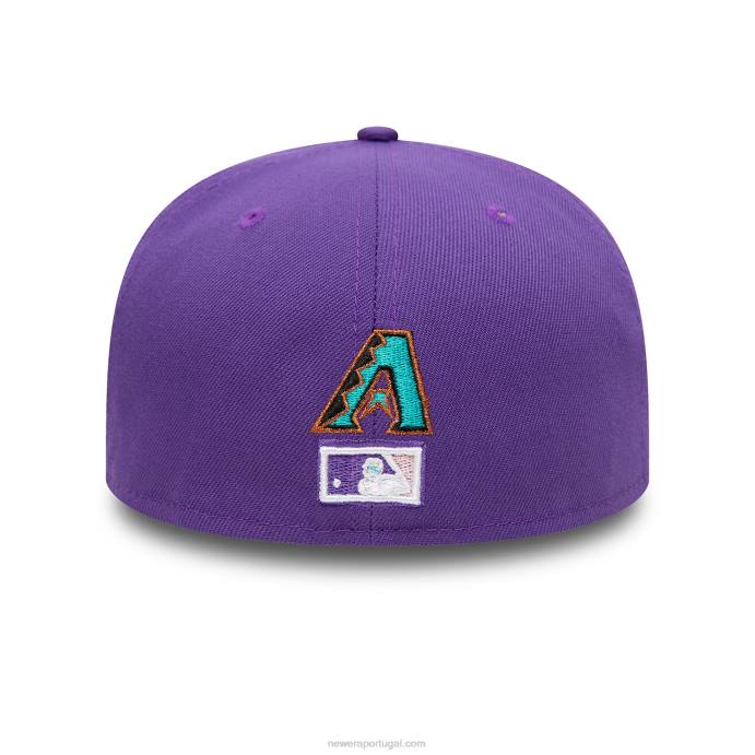 FFTN1315 New Era arizona diamondbacks lateral patch bloom roxo 59fifty boné justo