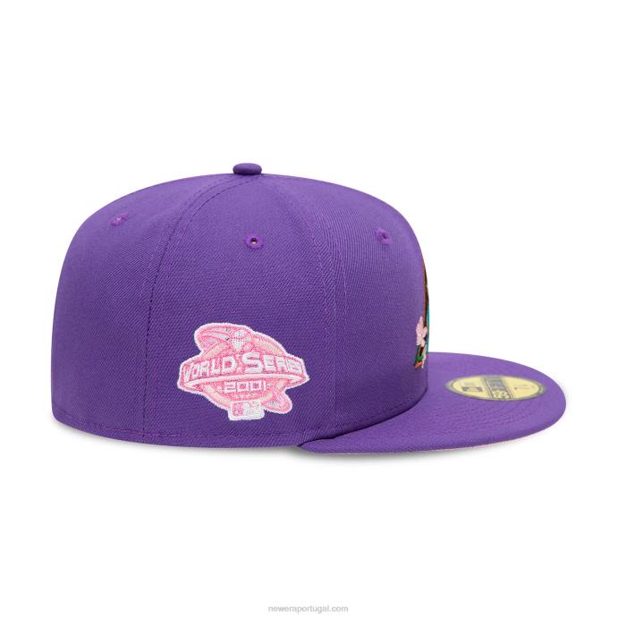 FFTN1315 New Era arizona diamondbacks lateral patch bloom roxo 59fifty boné justo