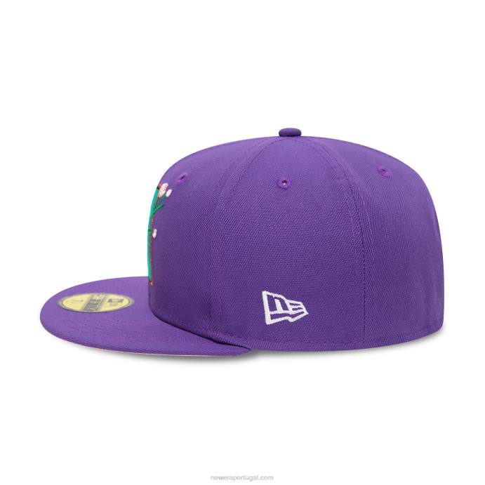 FFTN1315 New Era arizona diamondbacks lateral patch bloom roxo 59fifty boné justo