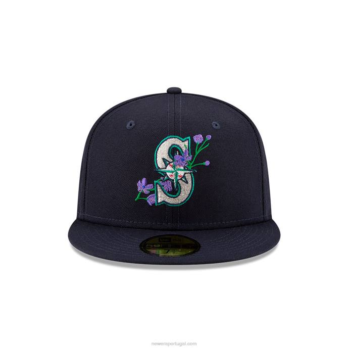 FFTN1316 New Era boné ajustado azul marinho 59fifty com patch lateral seattle mariners