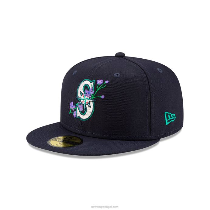 FFTN1316 New Era boné ajustado azul marinho 59fifty com patch lateral seattle mariners