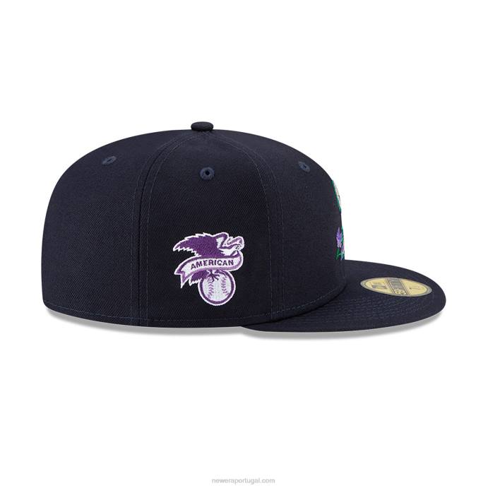 FFTN1316 New Era boné ajustado azul marinho 59fifty com patch lateral seattle mariners