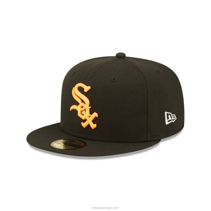 FFTN1317 New Era Boné Chicago White Sox Summer Pop Black 59Fifty
