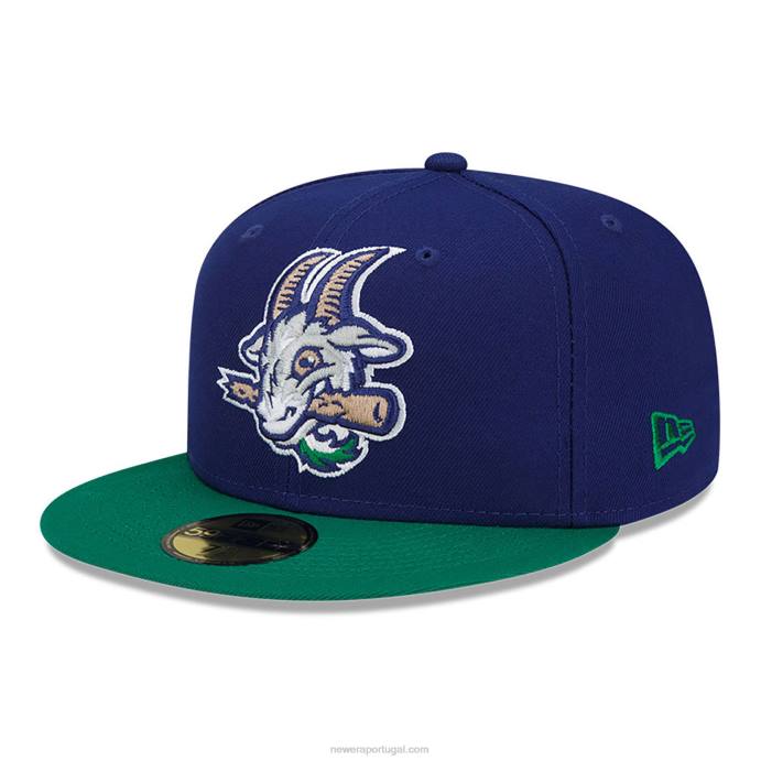 FFTN131 New Era Boné Hartford Yard Goats Milb Blue 59 Fifty