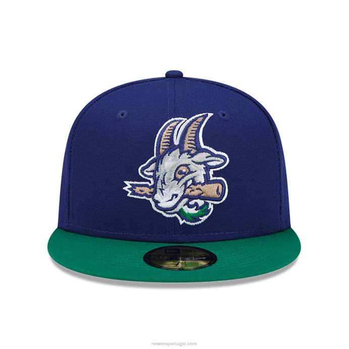 FFTN131 New Era Boné Hartford Yard Goats Milb Blue 59 Fifty