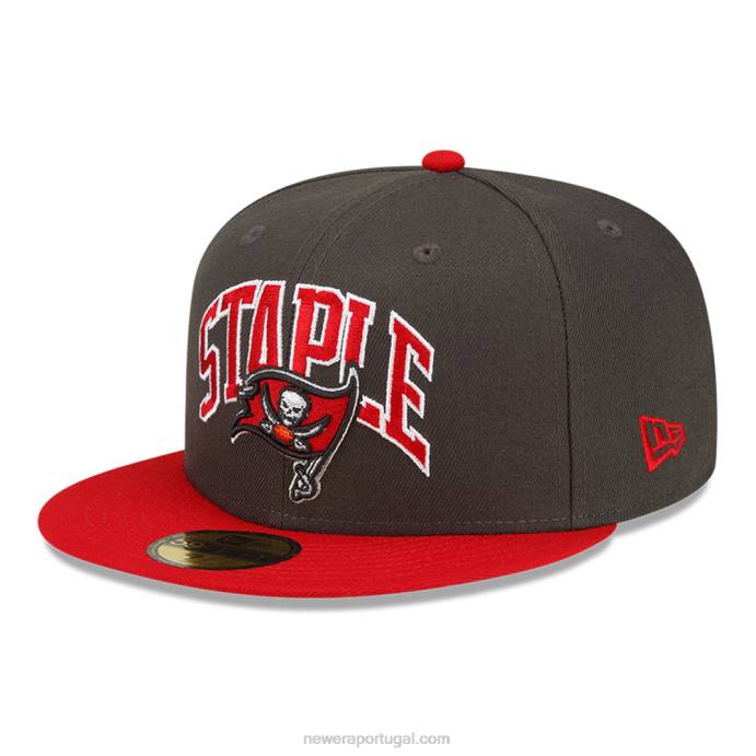 FFTN1320 New Era boné tampa bay buccaneers x grampo cinza escuro 59fifty