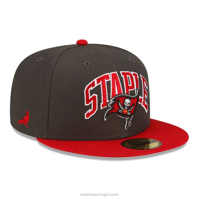FFTN1320 New Era boné tampa bay buccaneers x grampo cinza escuro 59fifty