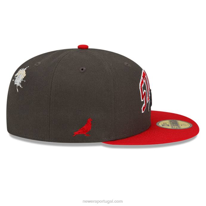 FFTN1320 New Era boné tampa bay buccaneers x grampo cinza escuro 59fifty