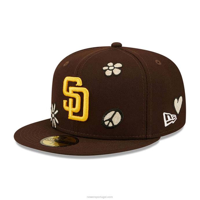 FFTN1322 New Era san diego padres mlb luz solar pop boné marrom escuro 59fifty