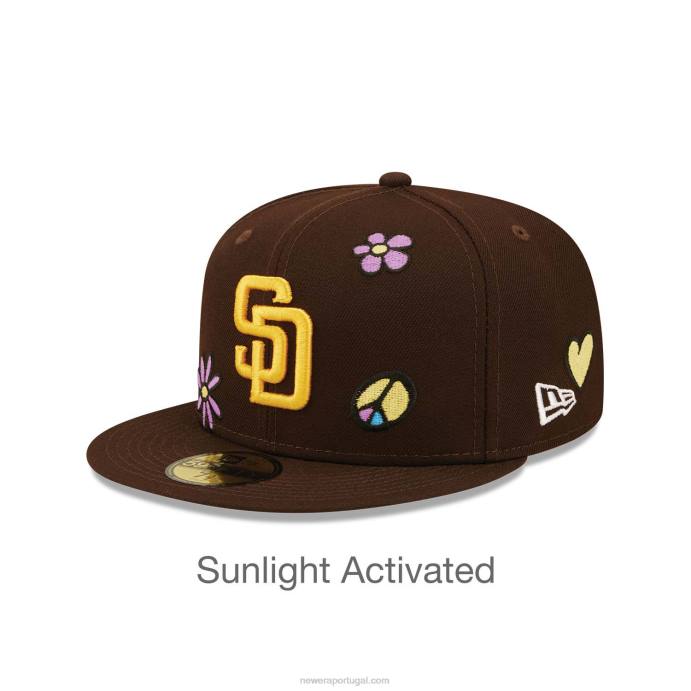 FFTN1322 New Era san diego padres mlb luz solar pop boné marrom escuro 59fifty