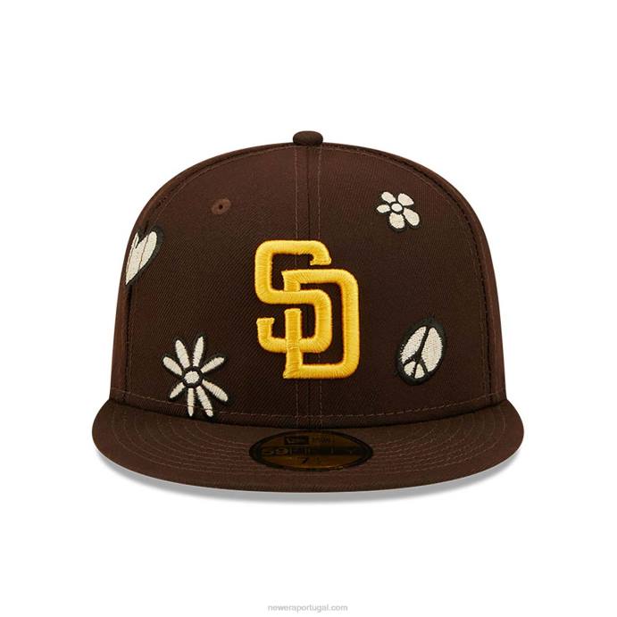 FFTN1322 New Era san diego padres mlb luz solar pop boné marrom escuro 59fifty