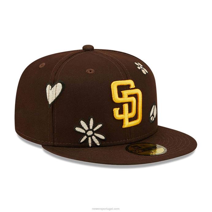 FFTN1322 New Era san diego padres mlb luz solar pop boné marrom escuro 59fifty