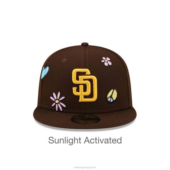 FFTN1322 New Era san diego padres mlb luz solar pop boné marrom escuro 59fifty