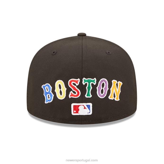 FFTN1324 New Era boton red sox mlb prismatic preto 59fifty boné justo
