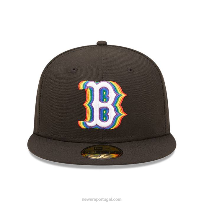 FFTN1324 New Era boton red sox mlb prismatic preto 59fifty boné justo