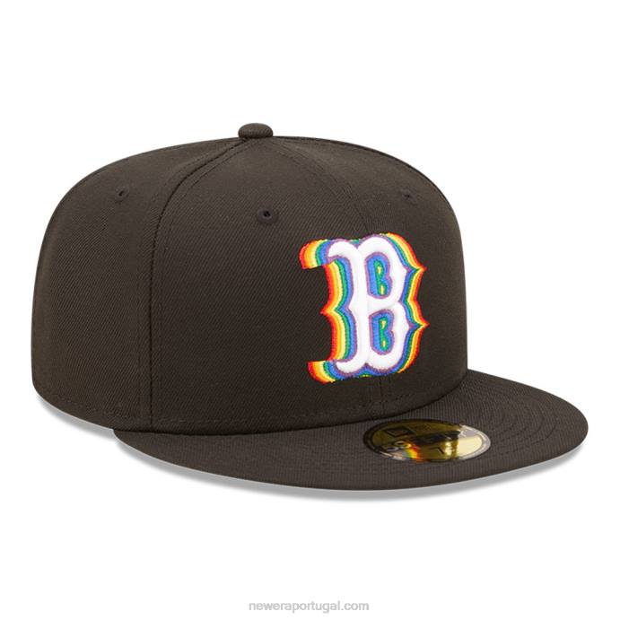 FFTN1324 New Era boton red sox mlb prismatic preto 59fifty boné justo