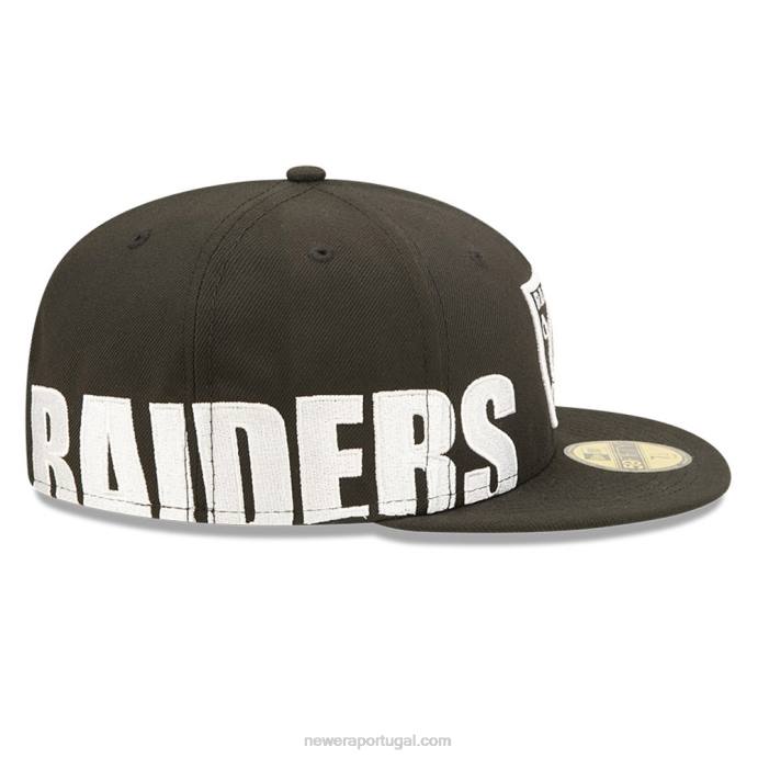 FFTN1326 New Era boné las vegas raiders nfl side split preto 59fifty