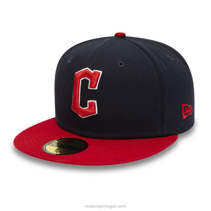 FFTN1328 New Era boné justo cleveland Guardians 59fifty Autêntico Performance Navy