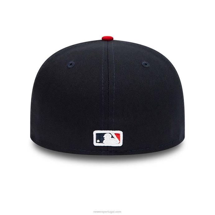 FFTN1328 New Era boné justo cleveland Guardians 59fifty Autêntico Performance Navy