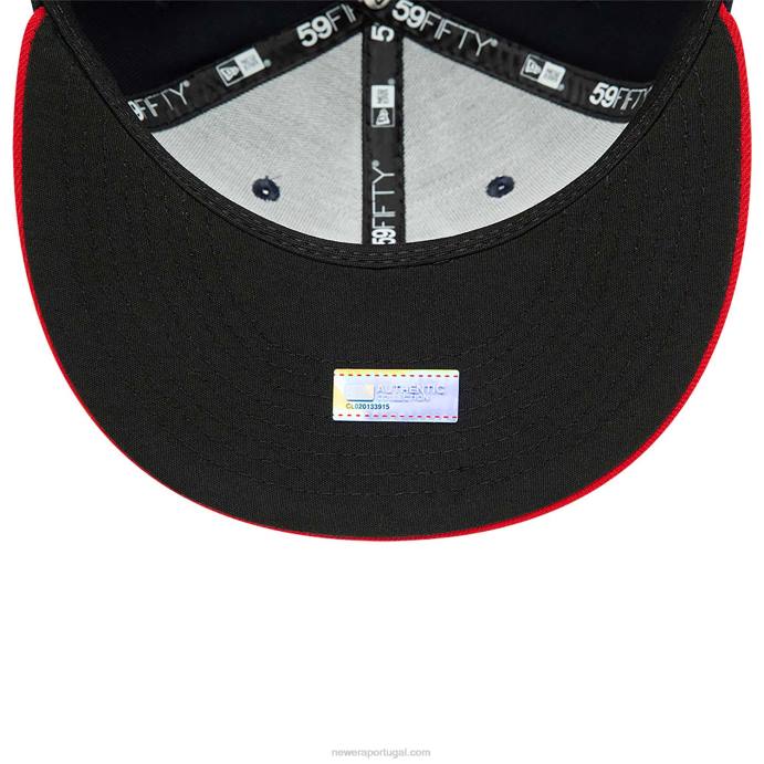FFTN1328 New Era boné justo cleveland Guardians 59fifty Autêntico Performance Navy