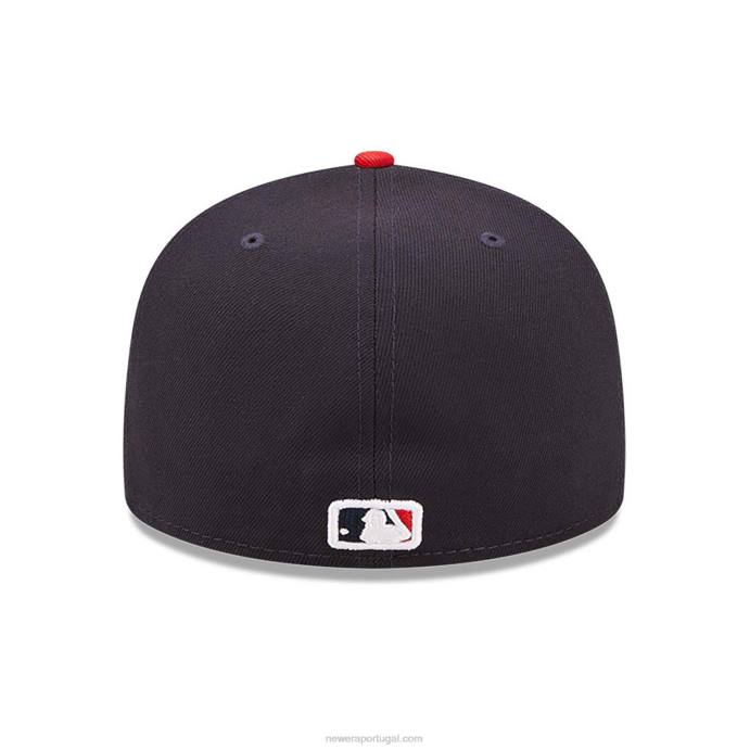FFTN1328 New Era boné justo cleveland Guardians 59fifty Autêntico Performance Navy