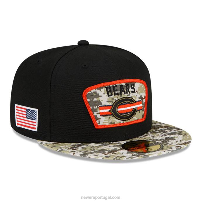 FFTN1330 New Era Chicago Bears saudação nfl para servir o boné preto 59fifty