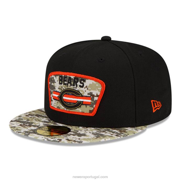 FFTN1330 New Era Chicago Bears saudação nfl para servir o boné preto 59fifty