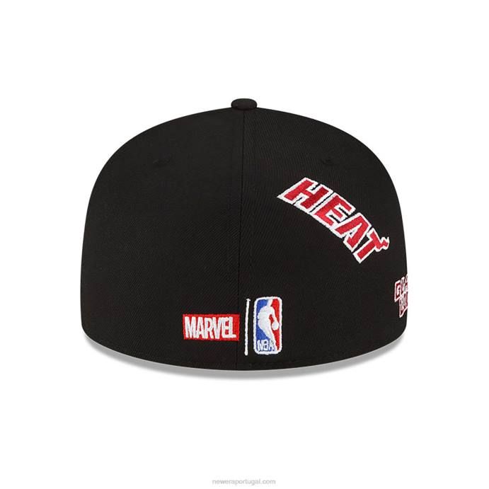 FFTN1332 New Era Boné miami heat nba x marvel viúva negra preto 59fifty