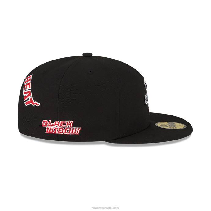 FFTN1332 New Era Boné miami heat nba x marvel viúva negra preto 59fifty