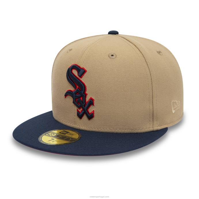 FFTN1333 New Era Boné Chicago White Sox Camel 59 Fifty