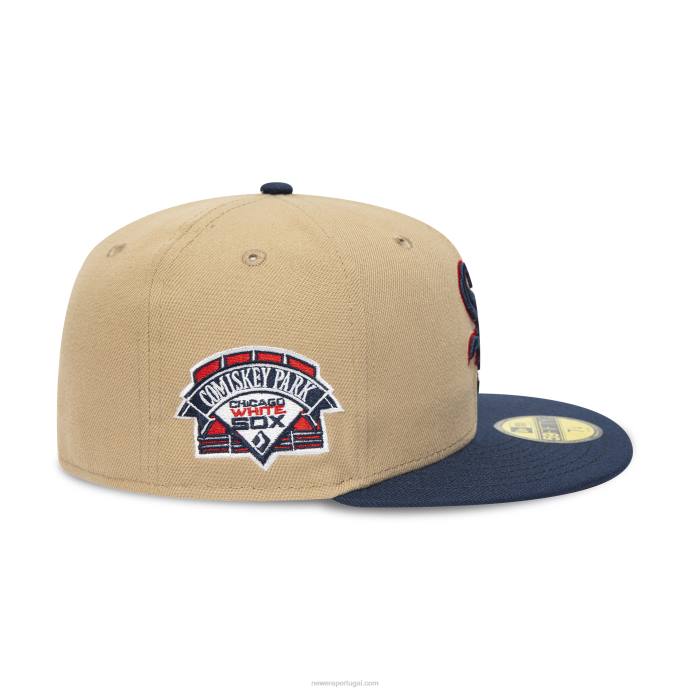 FFTN1333 New Era Boné Chicago White Sox Camel 59 Fifty