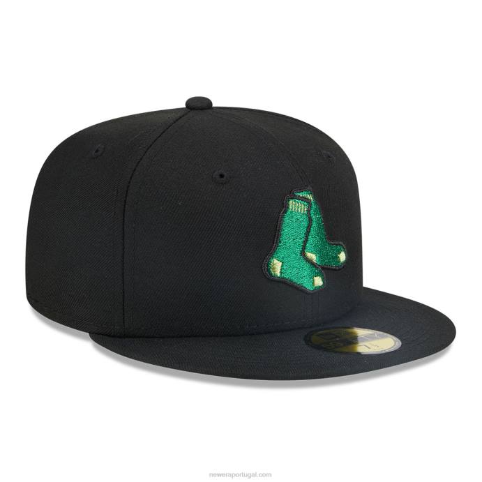 FFTN1334 New Era Boné boston red sox metálico pop preto 59fifty