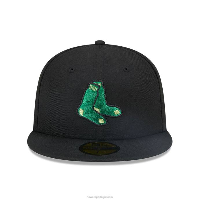 FFTN1334 New Era Boné boston red sox metálico pop preto 59fifty