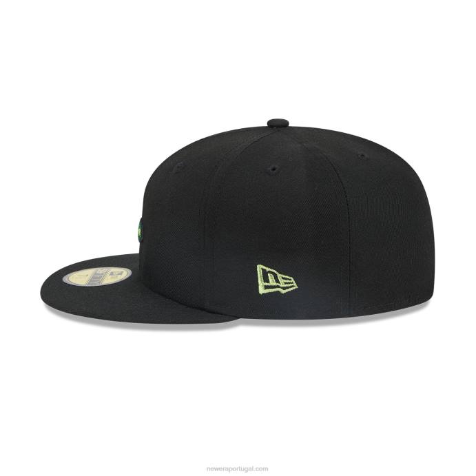 FFTN1334 New Era Boné boston red sox metálico pop preto 59fifty